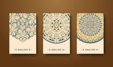 Zarif dekoratif tasarım setiyle lüks mandala kapağı koleksiyonu