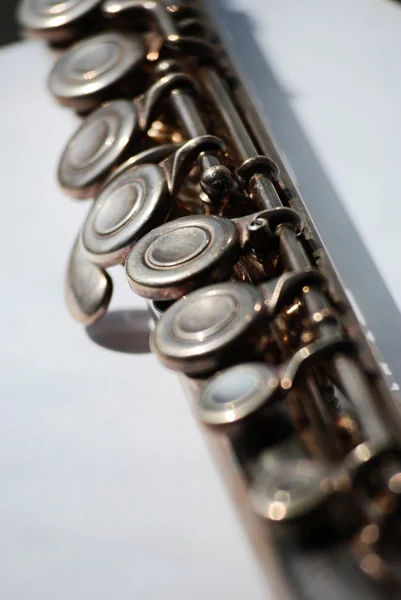 Flute keys — Stock Photo, Image