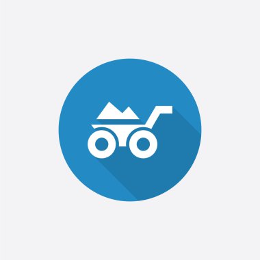 İnşaat el arabası düz mavi basit simge uzun shado ile