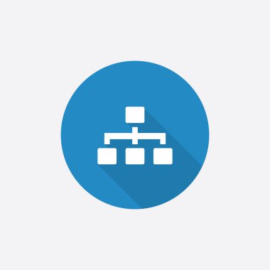 hiyerarşi düz mavi basit simge uzun shado ile