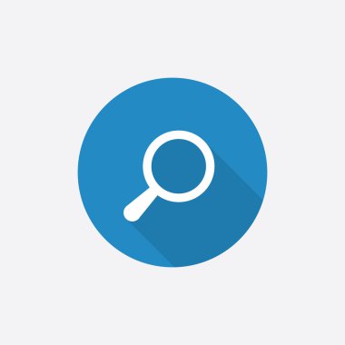 Düz mavi basit simge uzun shado ile arama