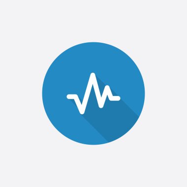 darbe düz mavi basit simge uzun shado ile