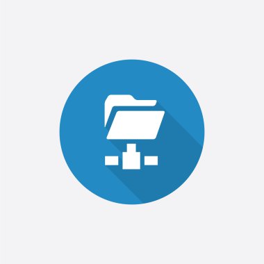 ağ klasörü düz mavi basit simge uzun shado ile