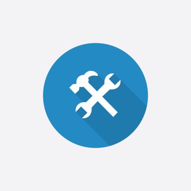 Düz mavi basit simge uzun shado ile onarım