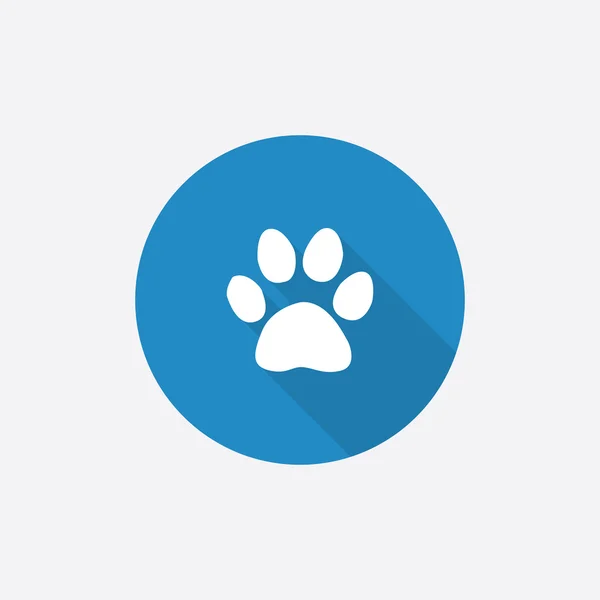 Kočičí stopa Flat Blue jednoduchý ikona s dlouhou shado — Stockový vektor