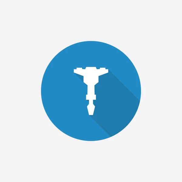 Jackhammer Flat Blue Icono simple con shado largo — Vector de stock