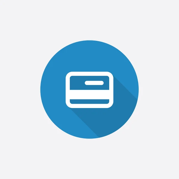 Kredi kartı düz mavi basit simge uzun shado ile — Stok Vektör
