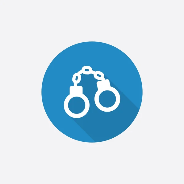 Esposas Flat Blue Simple Icono con shado largo — Vector de stock