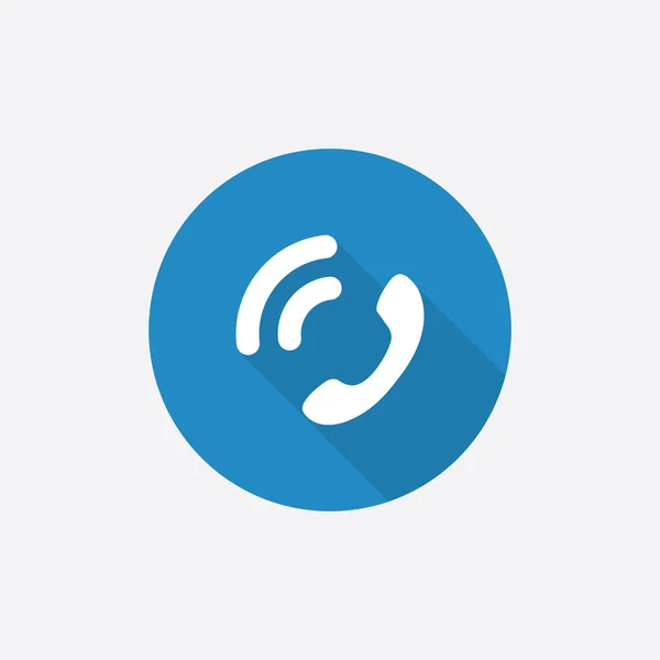 Llamada plana azul Icono simple con shado largo — Vector de stock