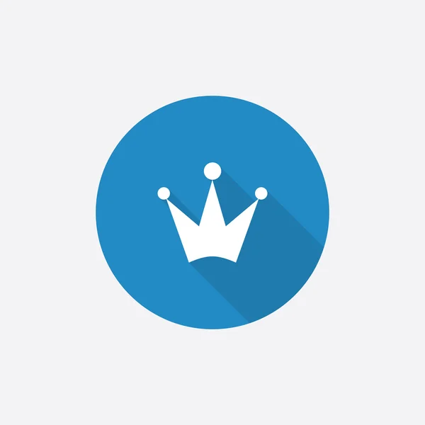 Krone flach blau einfaches Symbol mit langem Schatten — Stockvektor