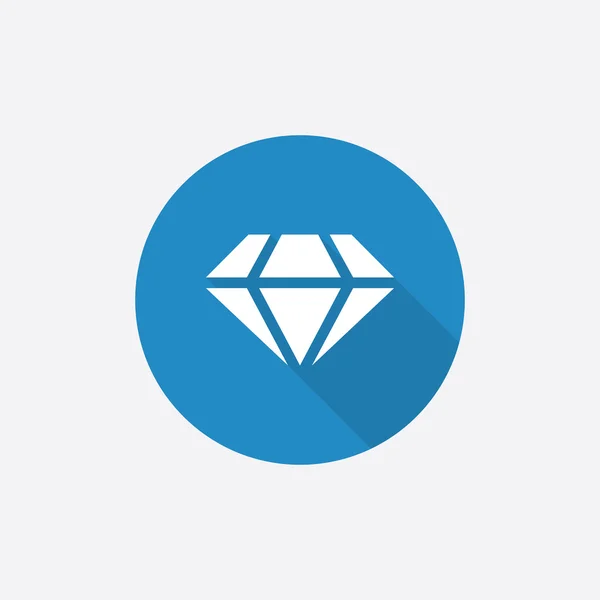 Diamond Flat Blue Simple Icon with long shado — Stock Vector