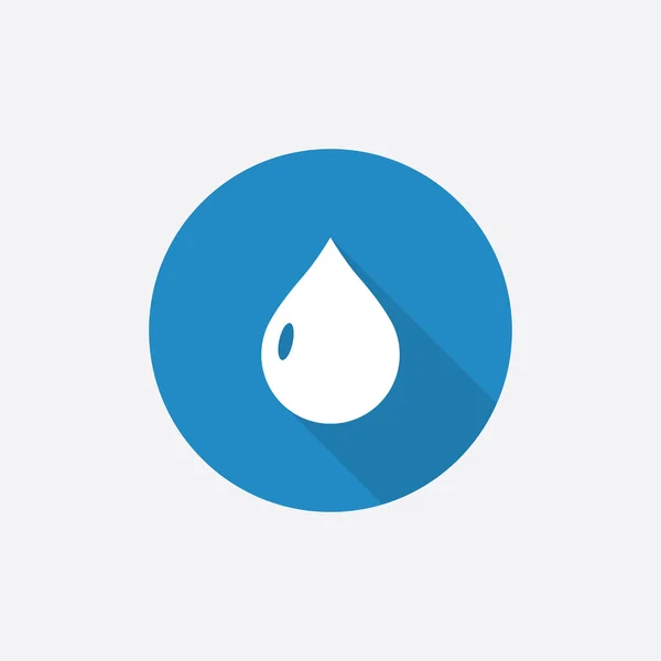 Goutte Flat Blue Icône simple avec long shado — Image vectorielle