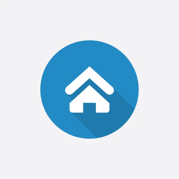 Home Flat Blue Ícone simples com shado longo —  Vetores de Stock