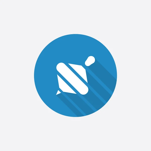 Whirligig Flat Blue Icône simple avec long shado — Image vectorielle