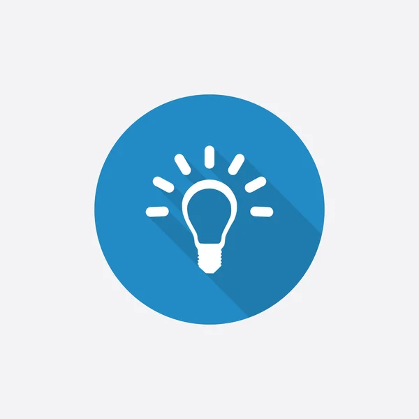 Idea Flat Blue Simple Icon with long shado — Stock Vector