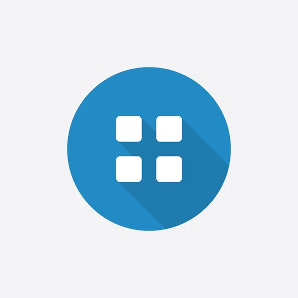 Lijst van platte blauwe eenvoudige pictogram met lange shado — Stockvector