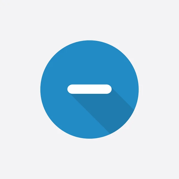 Minus platte blauwe eenvoudige pictogram met lange shado — Stockvector