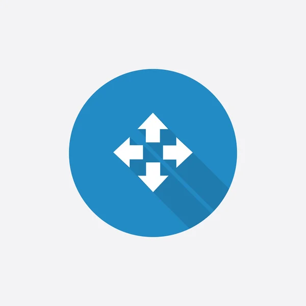 Movimiento plano azul Icono simple con shado largo — Archivo Imágenes Vectoriales