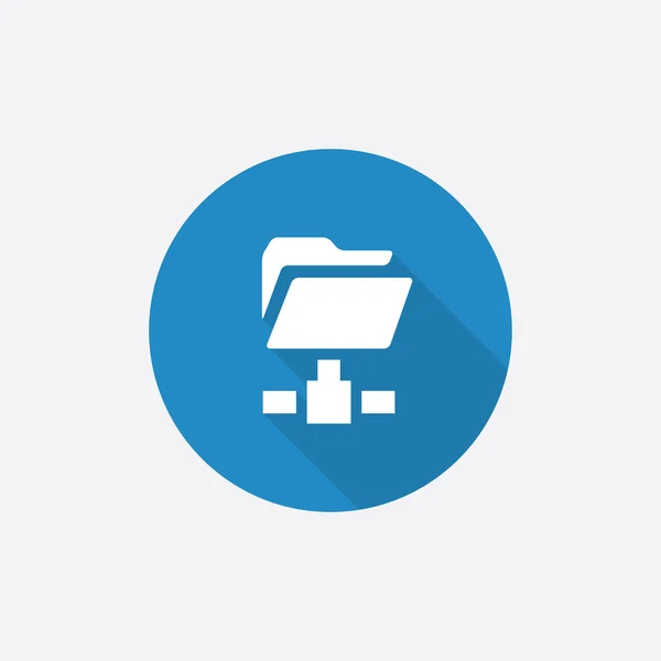 Net folder Flat Blue Ícone simples com shado longo — Vetor de Stock