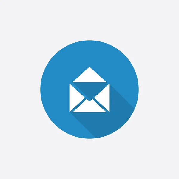 Mail Flat blauwe eenvoudige pictogram met lange shado — Stockvector