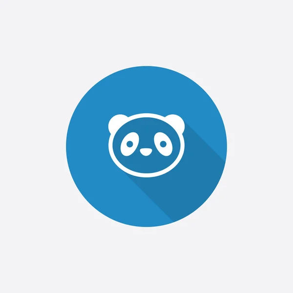 Panda Flat Blue Simple Icon with long shado — Stock Vector