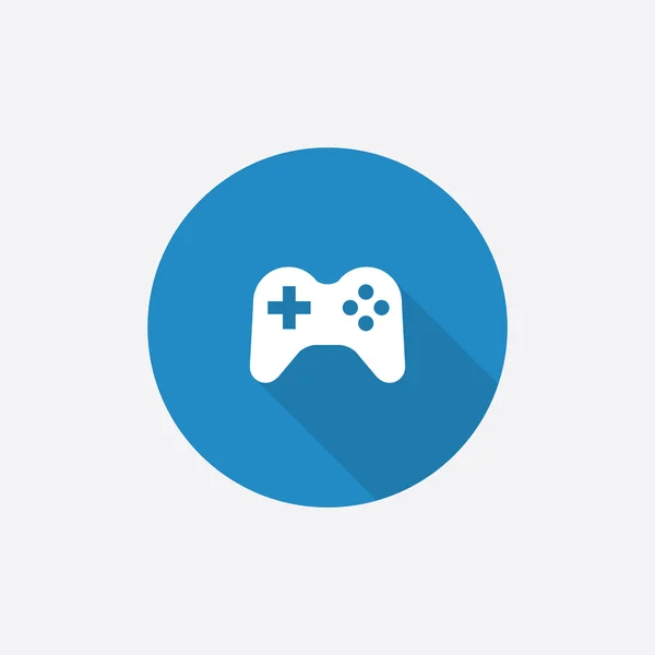 Joystick Flat Blue Simple Icon with long shado — стоковый вектор