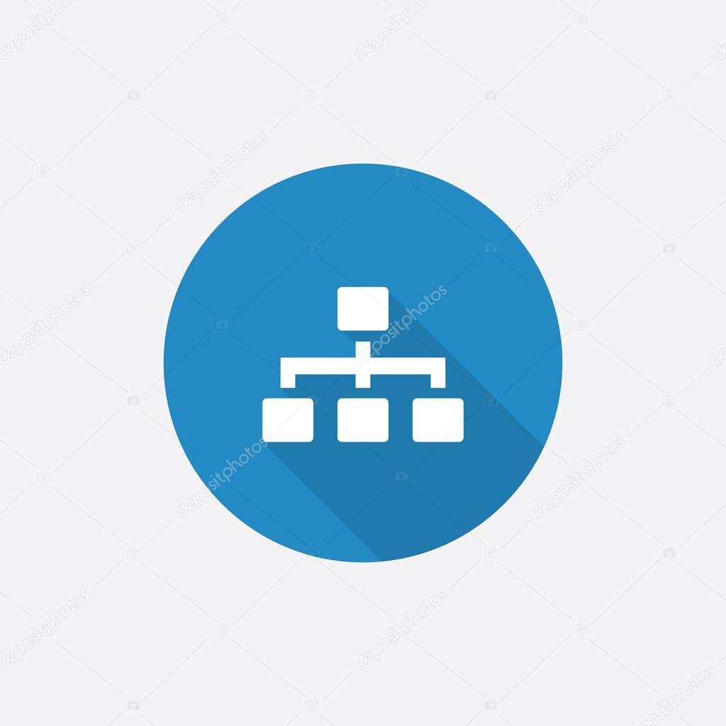 hierarchy Flat Blue Simple Icon with long shado
