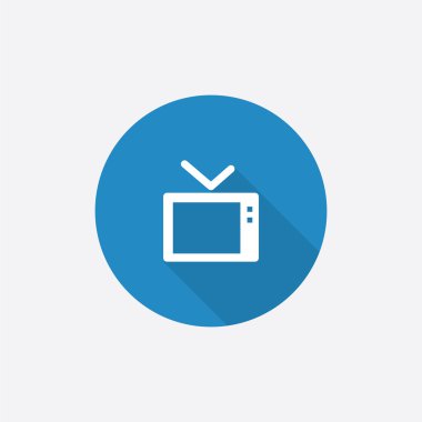 TV uzun shado düz mavi basit simgesiyle