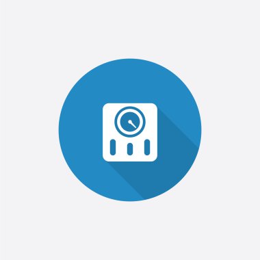 Fitness düz mavi basit simge ile uzun shado ölçeklendirir.