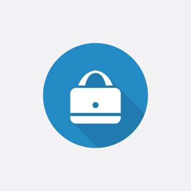 çanta düz mavi basit simge uzun shado ile