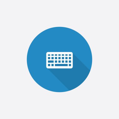 klavye düz mavi basit simge uzun shado ile