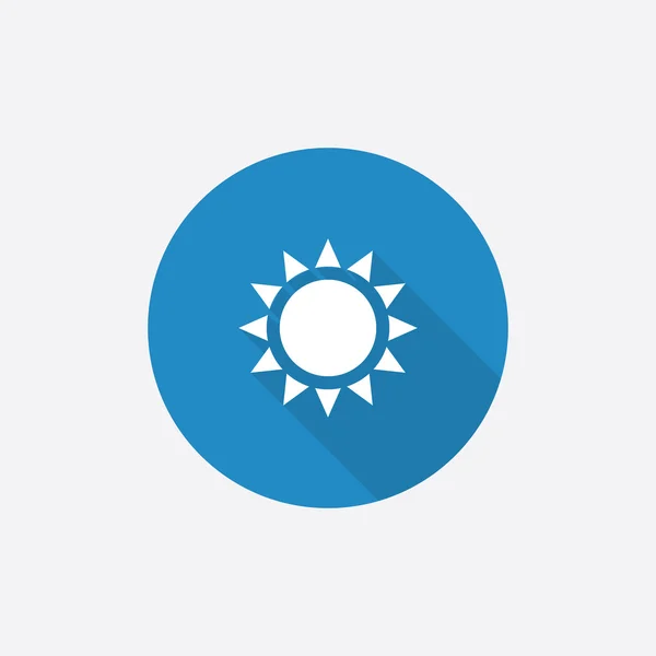 Słońce mieszkanie niebieski ikona proste długie shado — Wektor stockowy
