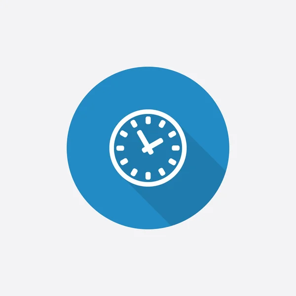 Time Flat Blue Simple Icon with long shado — Stock Vector