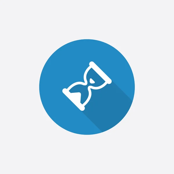 Sablier Flat Blue Icône simple avec long shado — Image vectorielle