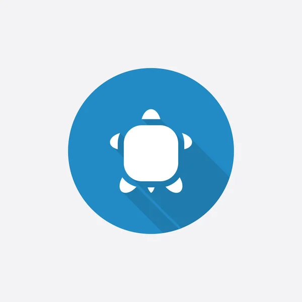 Tortuga plana azul Icono simple con shado largo — Archivo Imágenes Vectoriales