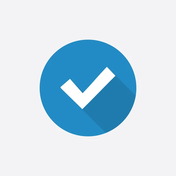 Ok Flat Blue Icône simple avec long shado — Image vectorielle