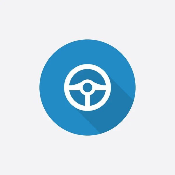 Volant Flat Blue Simple Icône avec long shado — Image vectorielle