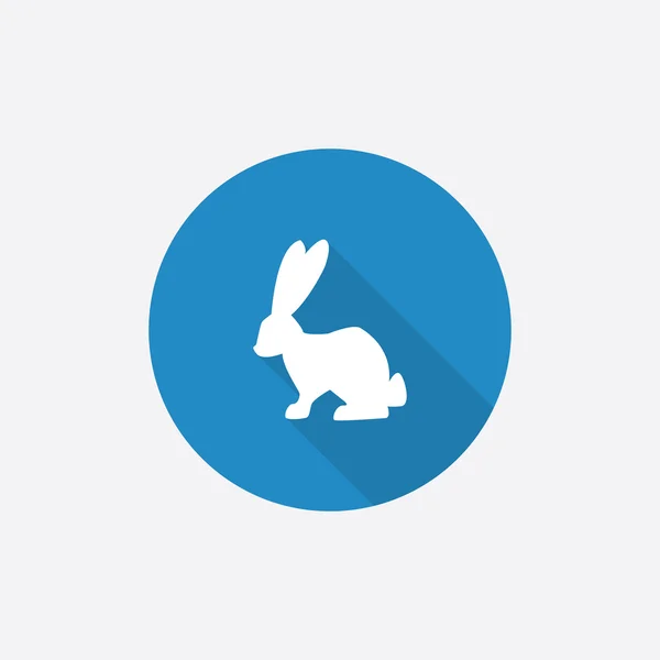 Rabbit Flat Blue Simple Icon with long shado — стоковый вектор