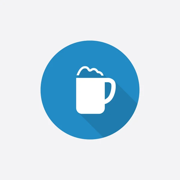 Cappuccino mieszkanie niebieski ikona proste z długim shado — Wektor stockowy