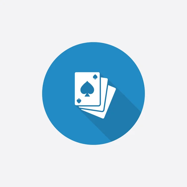 Poker flaches blaues einfaches Symbol mit langem Schatten — Stockvektor