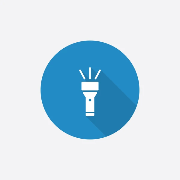 Taschenlampe flach blau einfaches Symbol mit langem Schatten — Stockvektor