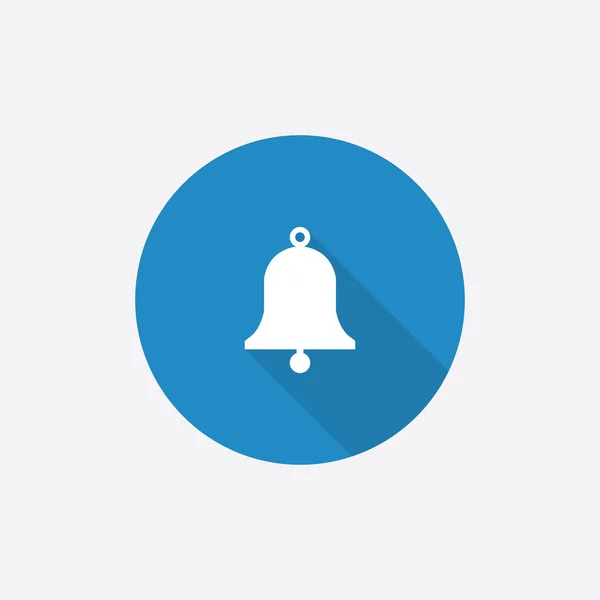 Zvonek plochý modrý jednoduchý ikona s dlouhou shado — Stockový vektor