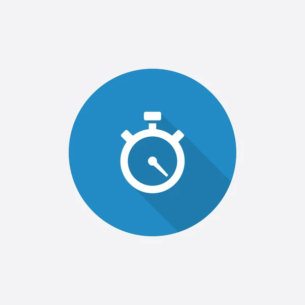 Timer Flat Blue Ícone simples com shado longo — Vetor de Stock