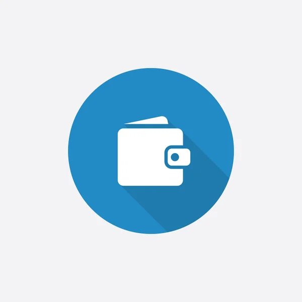 Πορτοφόλι επίπεδη μπλε εικονίδιο απλό με πολύ σκιά των δύο — Διανυσματικό Αρχείο