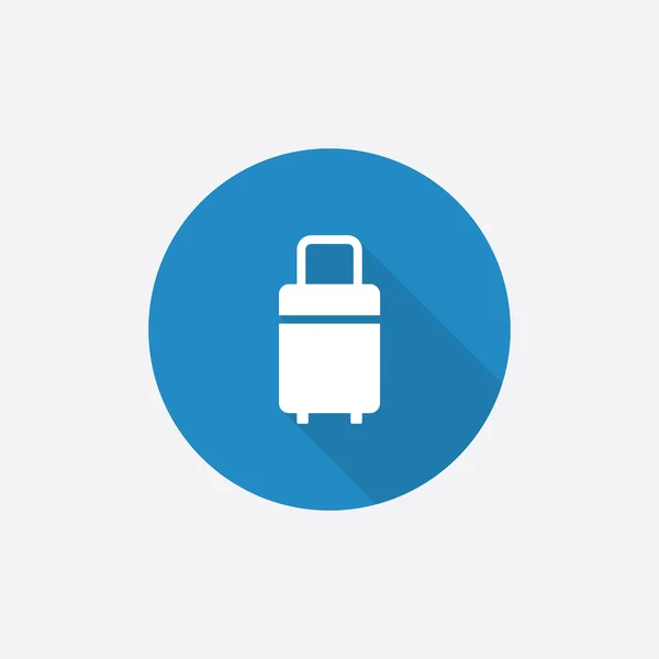 Torba podróżna mieszkanie niebieski ikona proste z długim shado — Wektor stockowy
