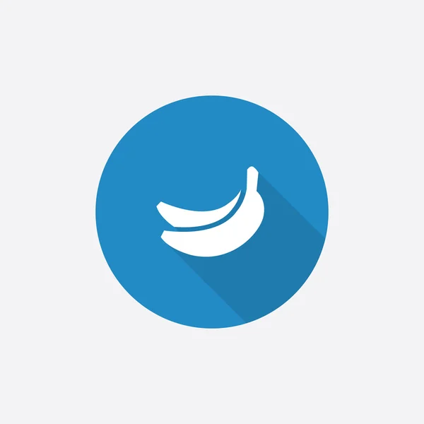 Banaan platte blauwe eenvoudige pictogram met lange shado — Stockvector