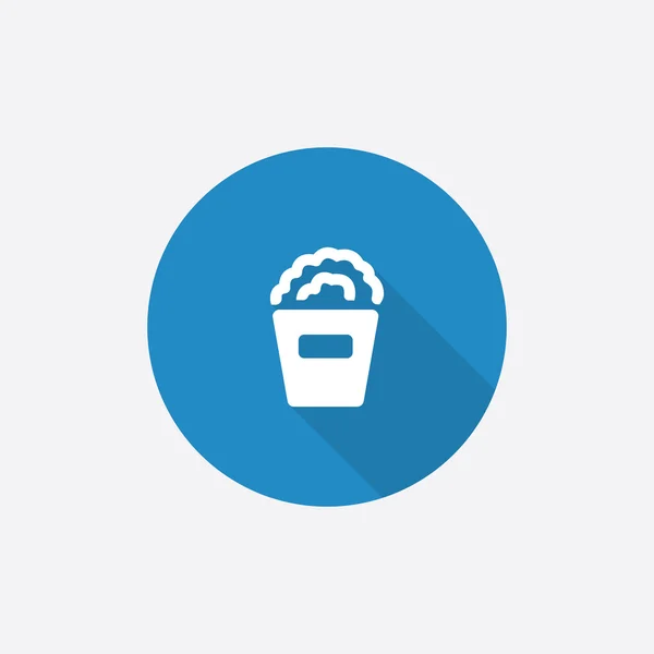 Popcorn mieszkanie niebieski ikona proste z długim shado — Wektor stockowy