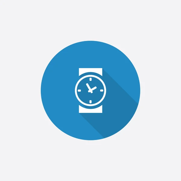 Time Flat Blue Simple Icon with long shado — Stock Vector