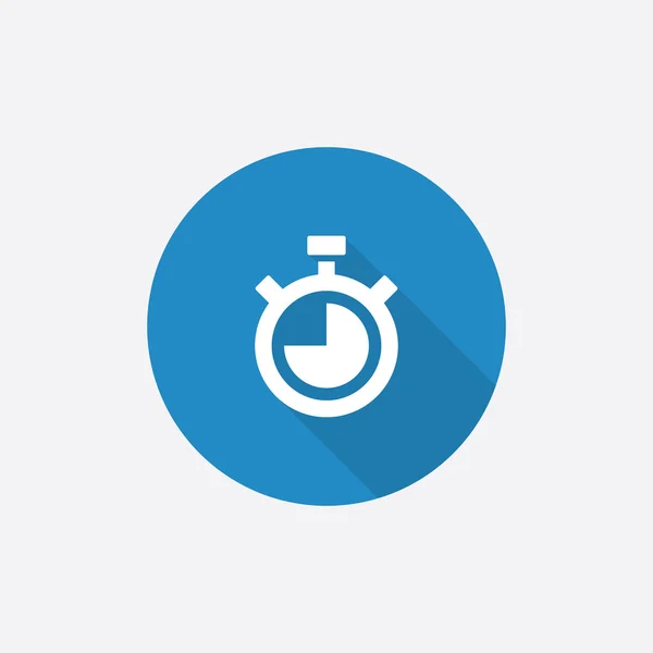 Timer Flat Blue Ícone simples com shado longo — Vetor de Stock