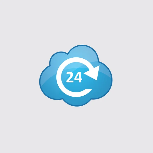 Nuvem azul 24 horas ícone de serviço — Vetor de Stock